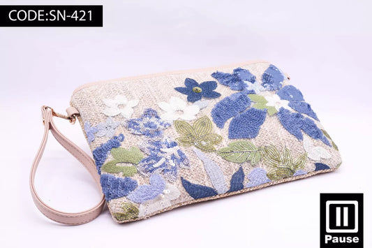 SN-421 FLORAL CLUTCH