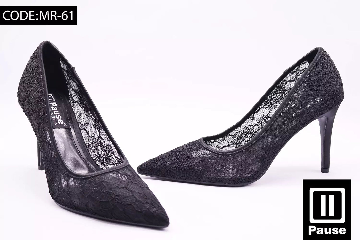 MR-61 LACE STILETTO HEELS