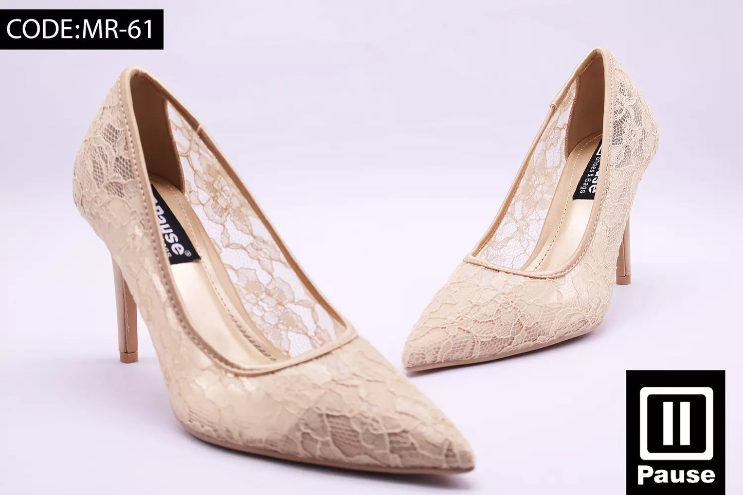 MR-61 LACE STILETTO HEELS