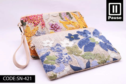 SN-421 FLORAL CLUTCH