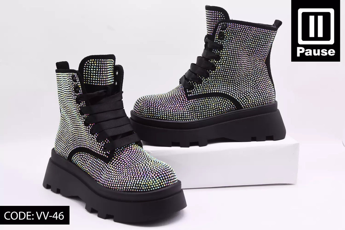 VV-46 GLITTER HALF BOOTS