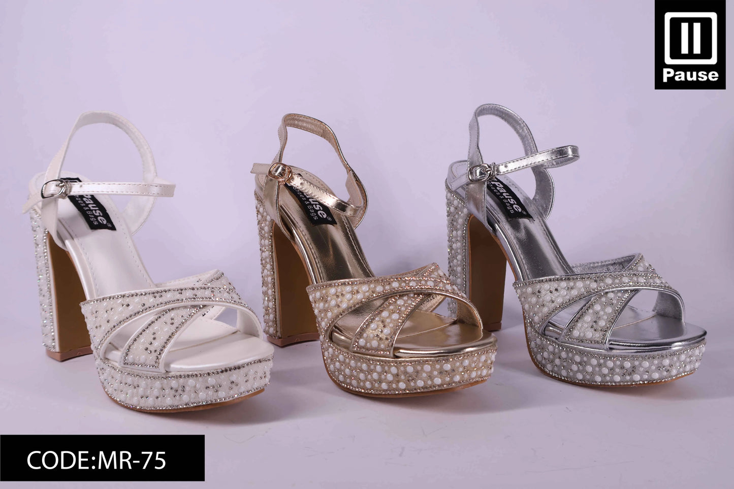 MR-75-1 High Heel pearls Sandals
