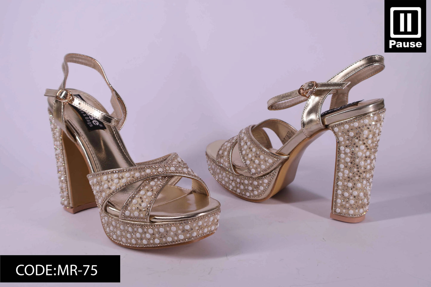 MR-75-1 High Heel pearls Sandals