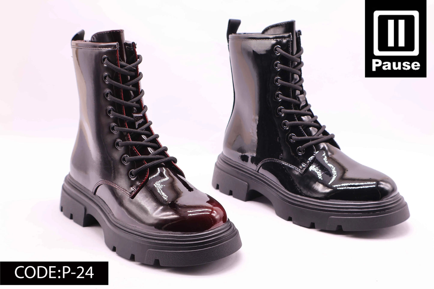 P-24 GLOSSY COMBAT BOOTS