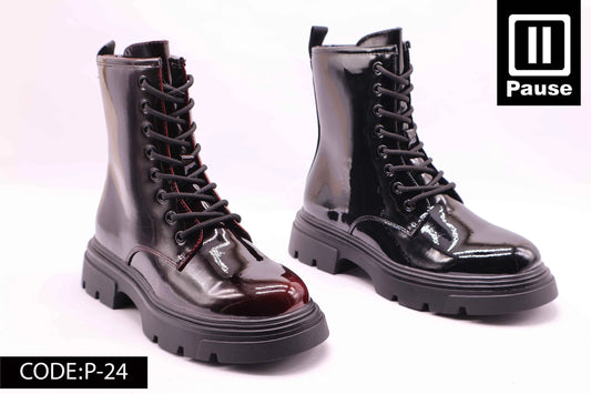 P-24 GLOSSY COMBAT BOOTS