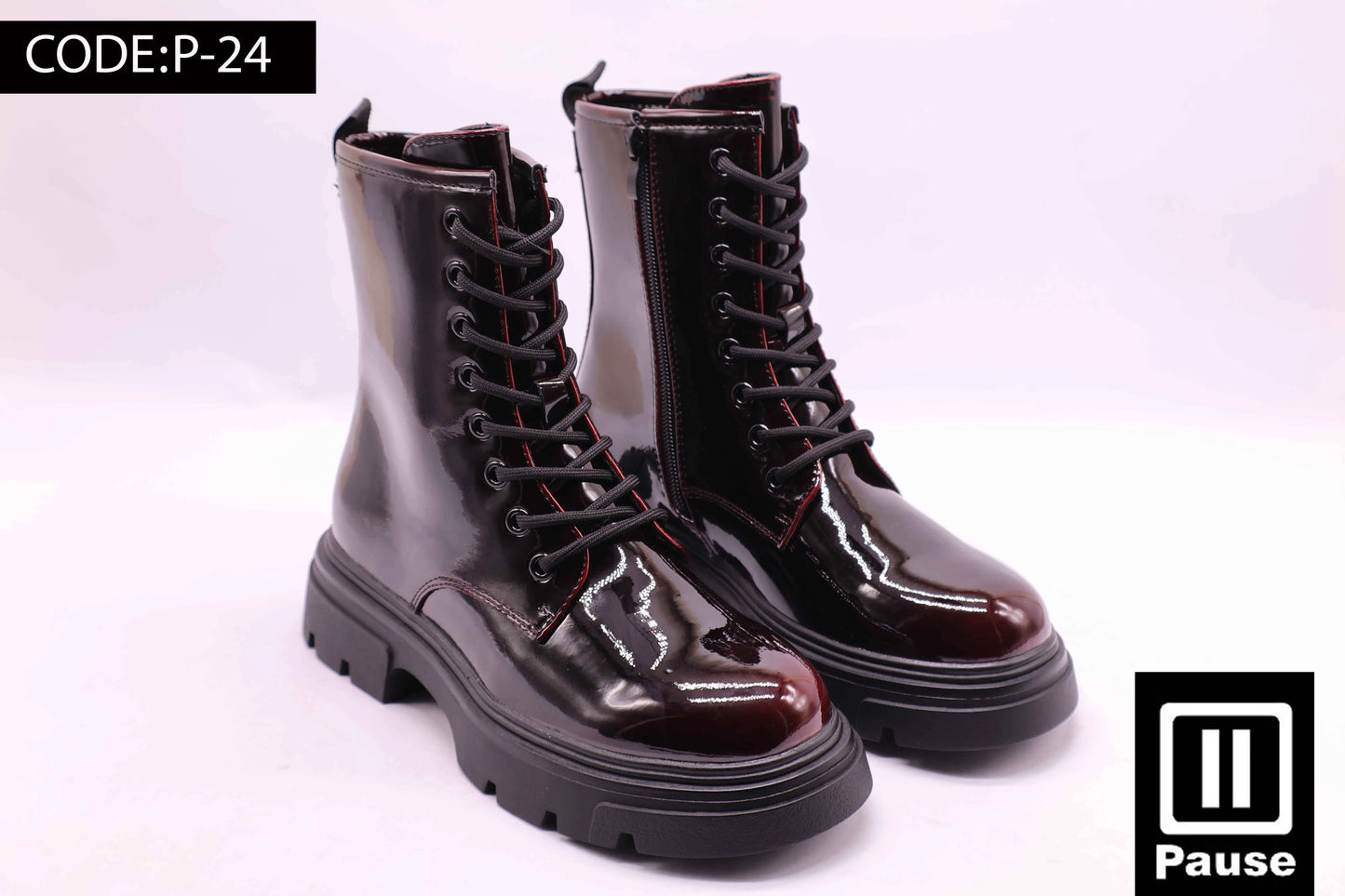 P-24 GLOSSY COMBAT BOOTS