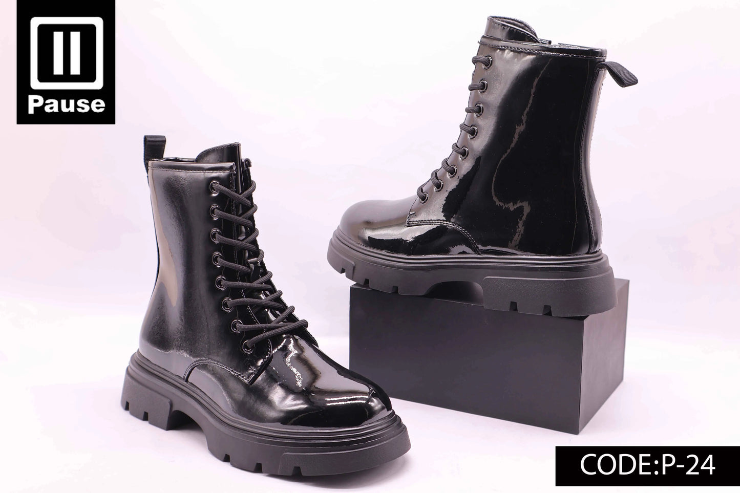 P-24 GLOSSY COMBAT BOOTS