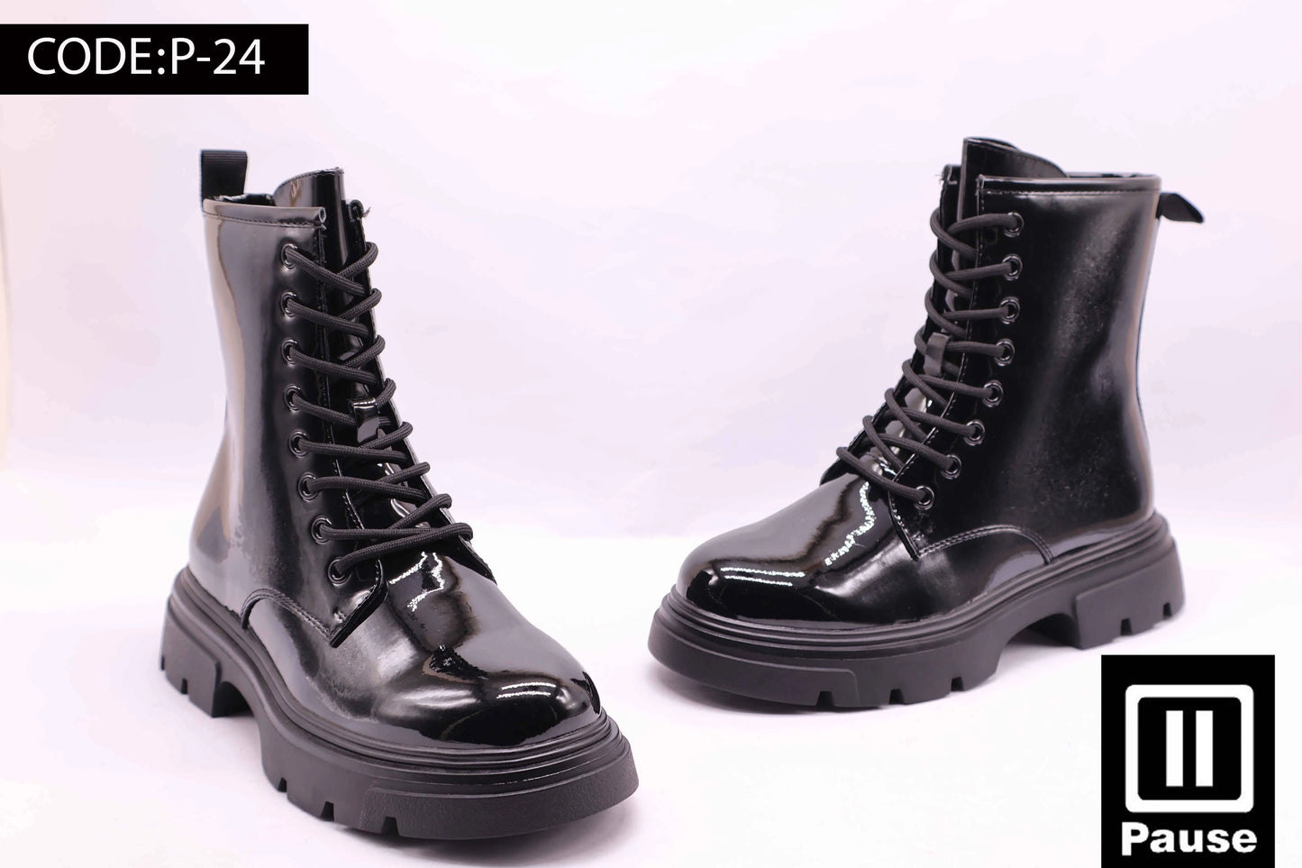 P-24 GLOSSY COMBAT BOOTS