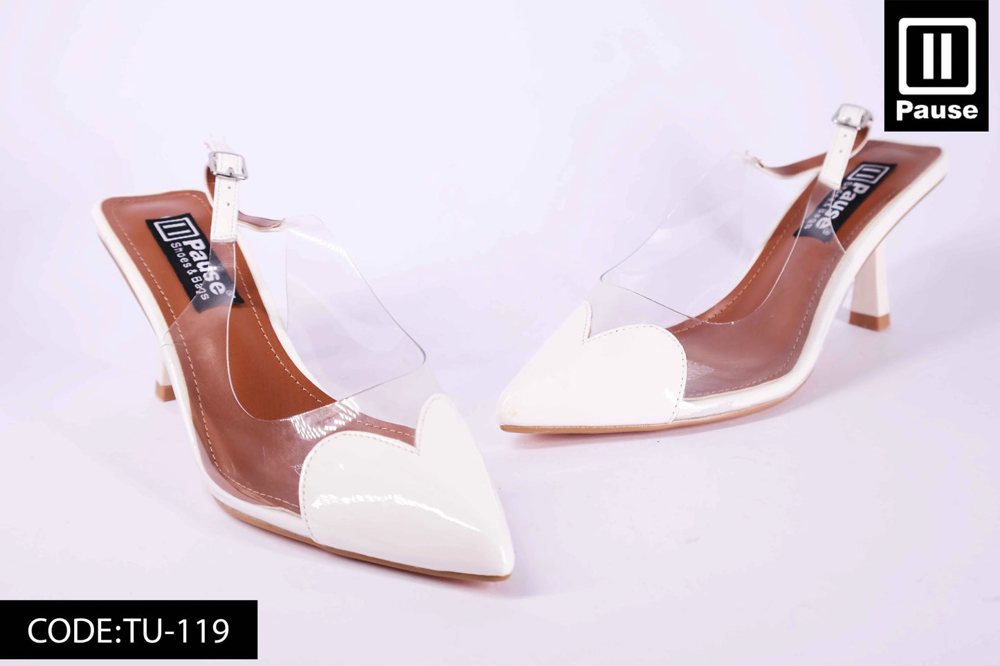 TU-119 HEART TRANSPARENT HEELS