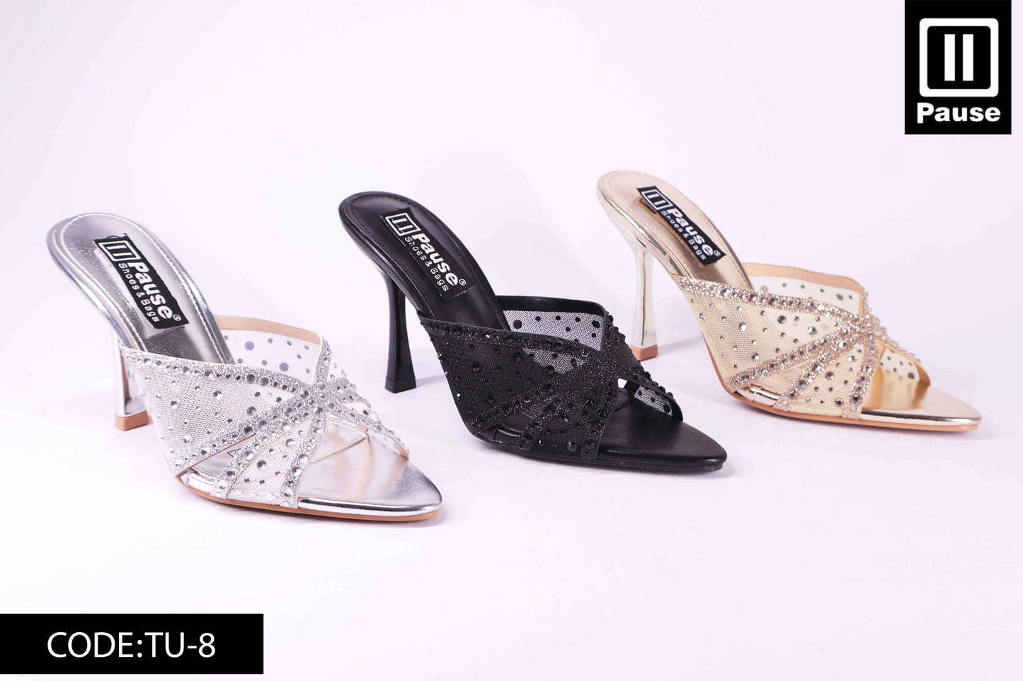 TU-8  HEELED SOIREE SLIPPER