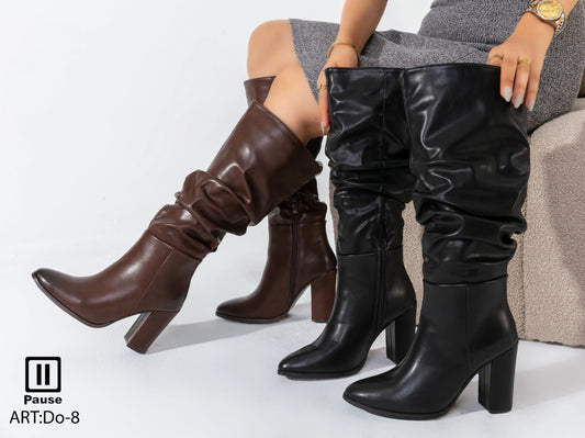 DO-8 KNEE HIGH HEELED BOOTS