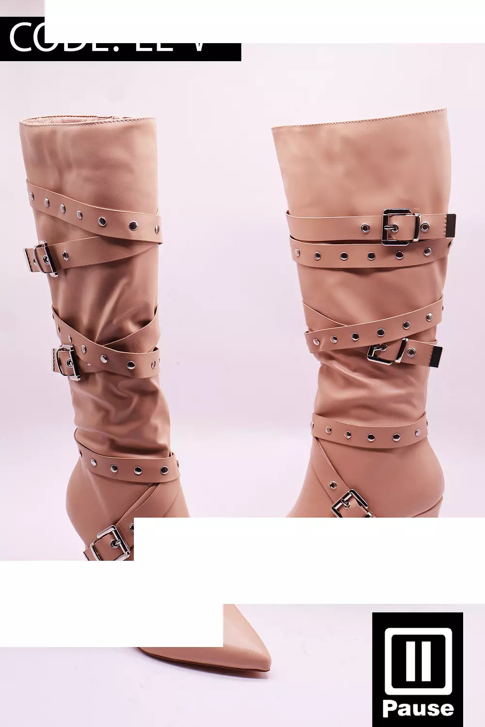 EE-7 HIGH HEELED KNEE BOOTS