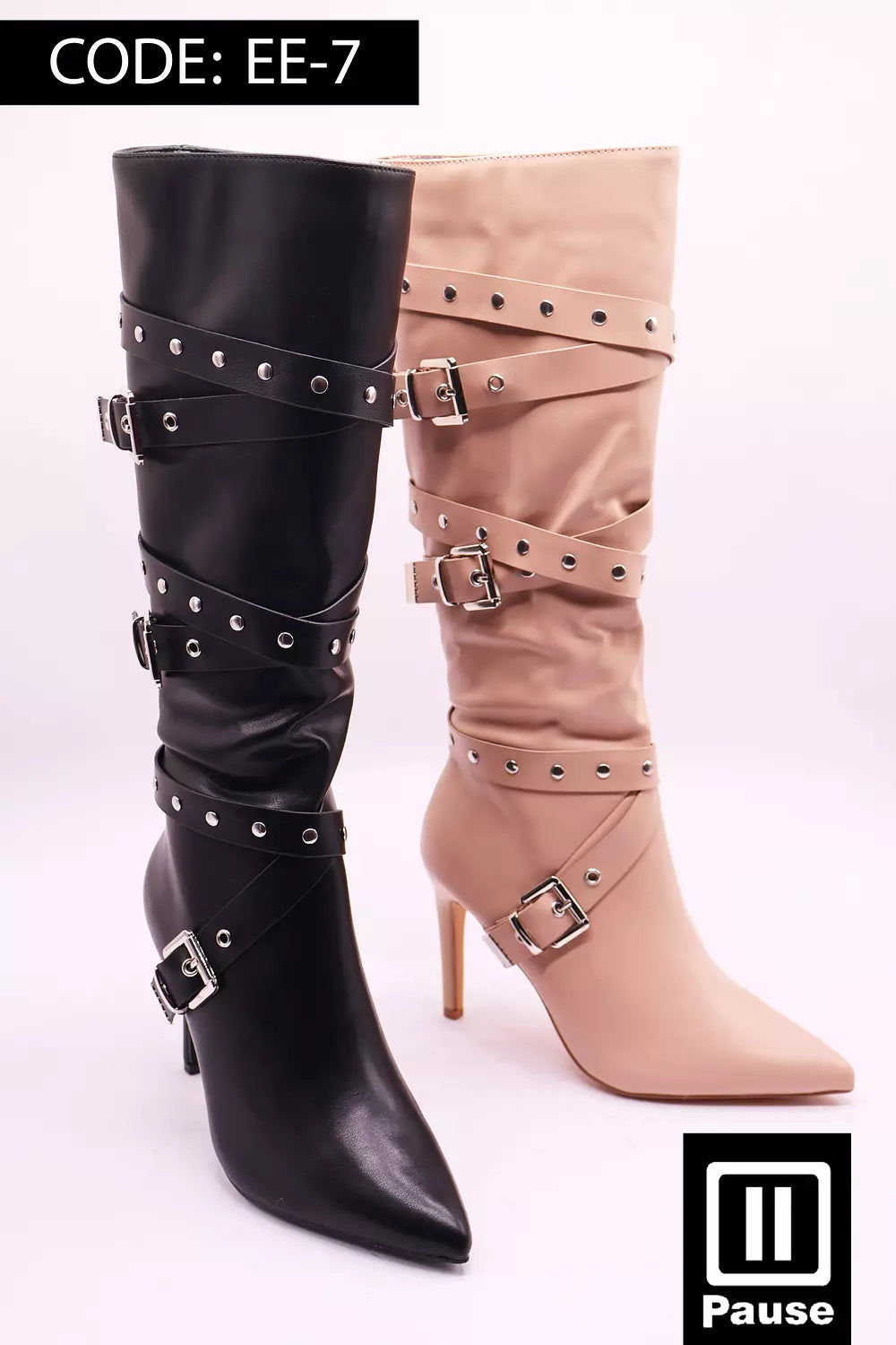 EE-7 HIGH HEELED KNEE BOOTS