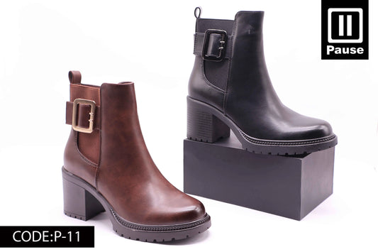P-11 HEELED ANKLE BOOTS