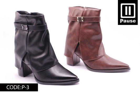 P-3 HEELED ANKLE BOOTS