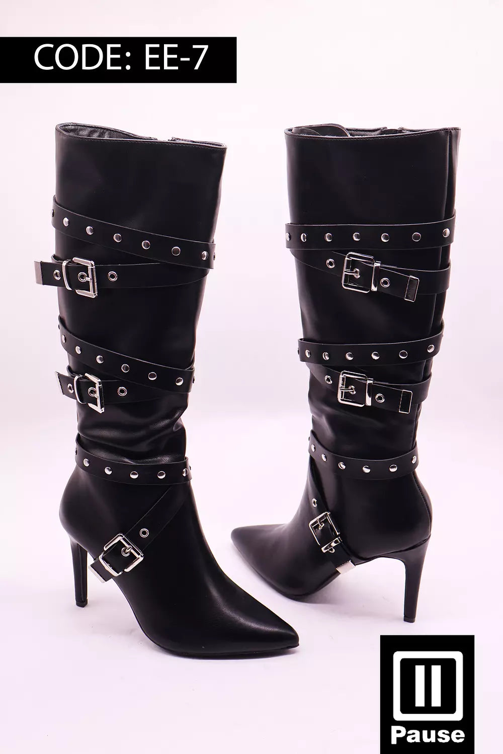 EE-7 HIGH HEELED KNEE BOOTS