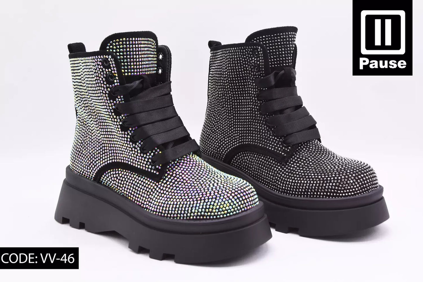 VV-46 GLITTER HALF BOOTS