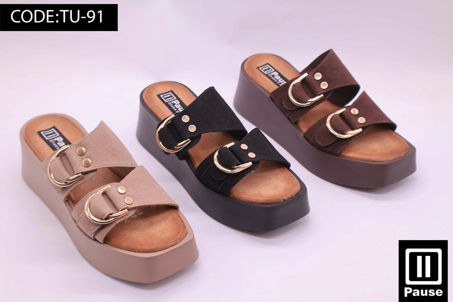 TU-91 2 STRAP SLIPPERS